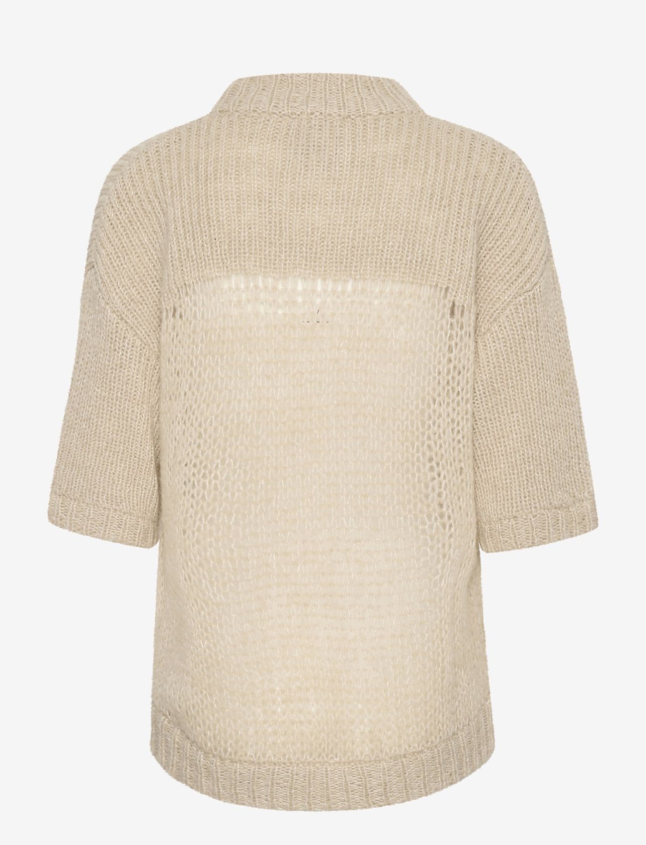 My Essential Wardrobe - LingoMW Knit Blouse SS - herbstliche kleidung - feather beige melange - 1