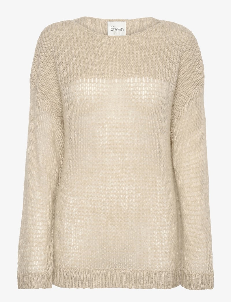 My Essential Wardrobe - LingoMW Knit Blouse - stickade tröjor - feather beige melange - 1