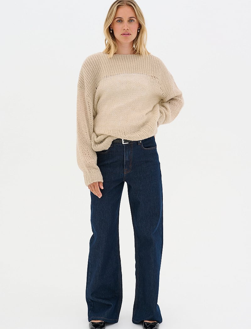 My Essential Wardrobe - LingoMW Knit Blouse - stickade tröjor - feather beige melange - 3