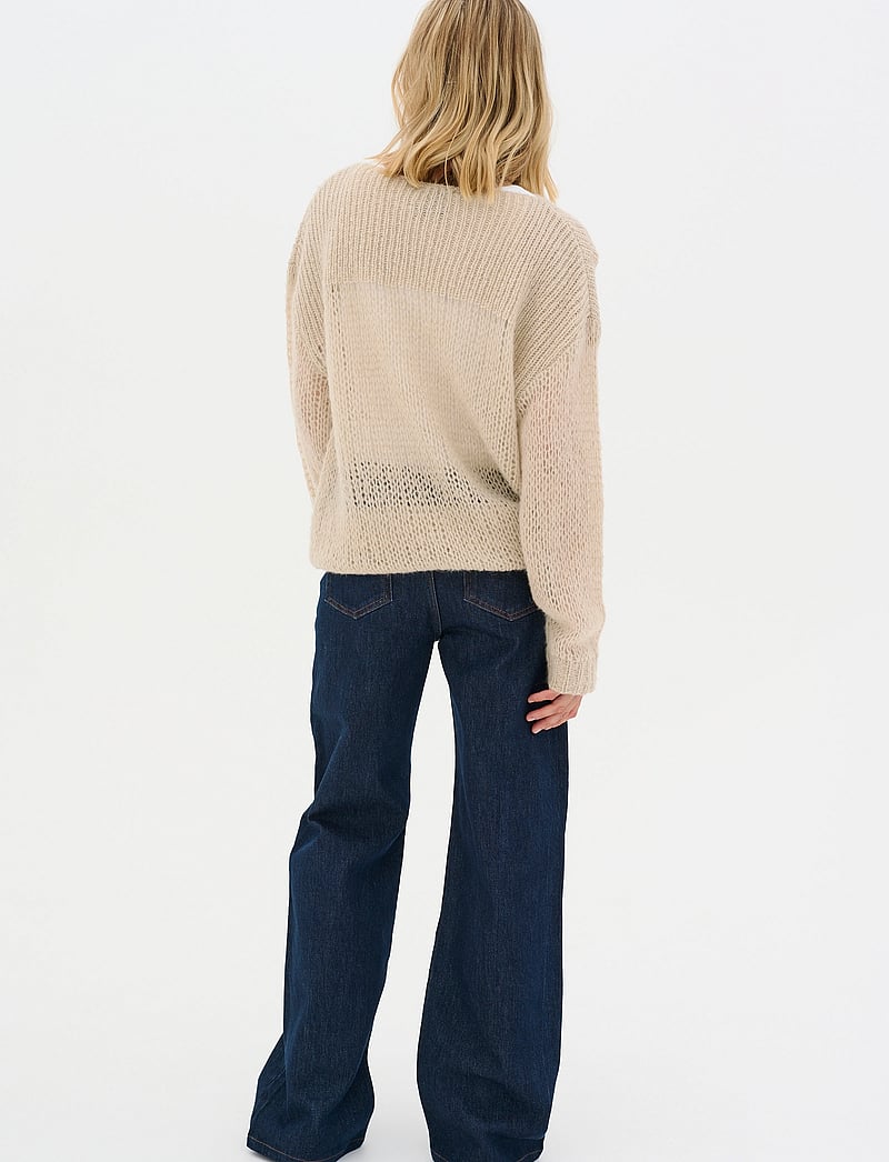 My Essential Wardrobe - LingoMW Knit Blouse - stickade tröjor - feather beige melange - 4