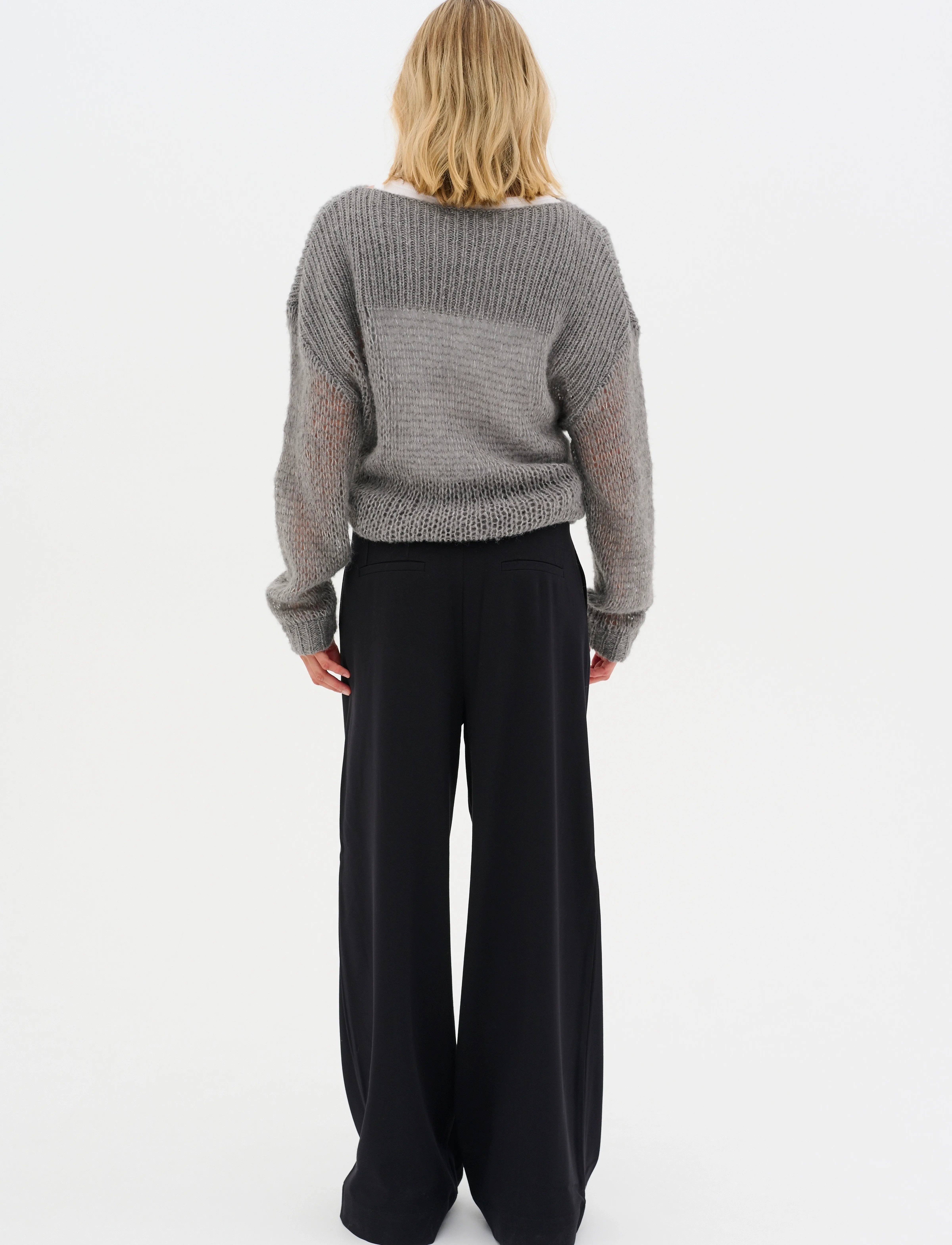 My Essential Wardrobe - LingoMW Knit Blouse - stormy grey melange - 4
