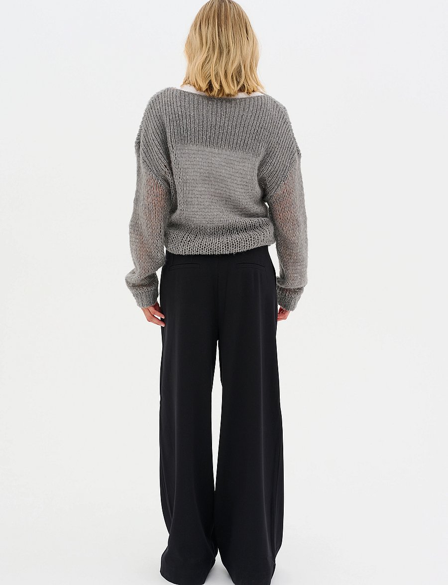 My Essential Wardrobe - LingoMW Knit Blouse - stormy grey melange - 4