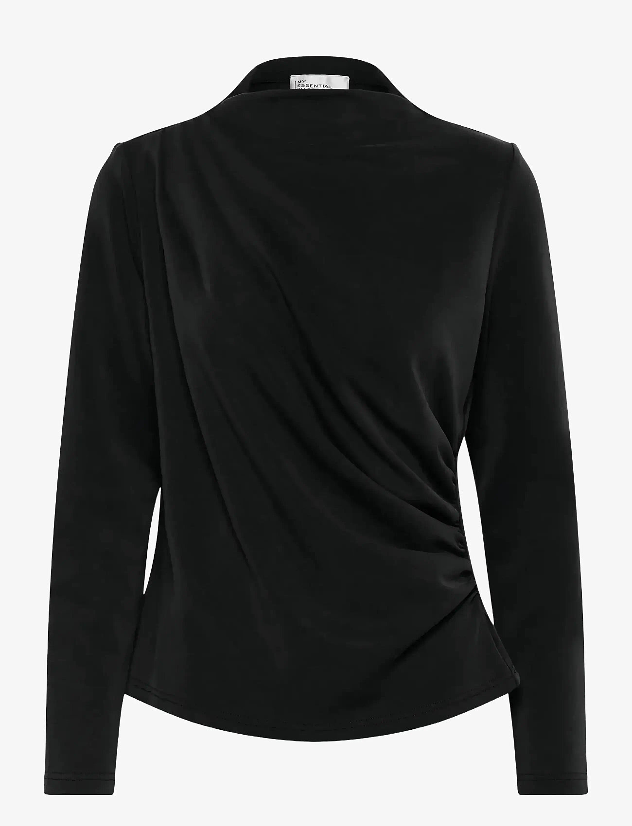 My Essential Wardrobe - HelleMW Blouse - langärmlige blusen - black - 1