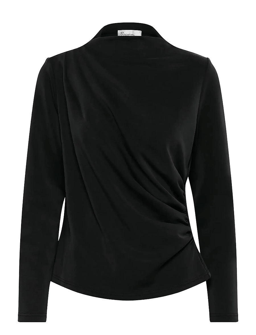 My Essential Wardrobe - HelleMW Blouse - blouses met lange mouwen - black - 1