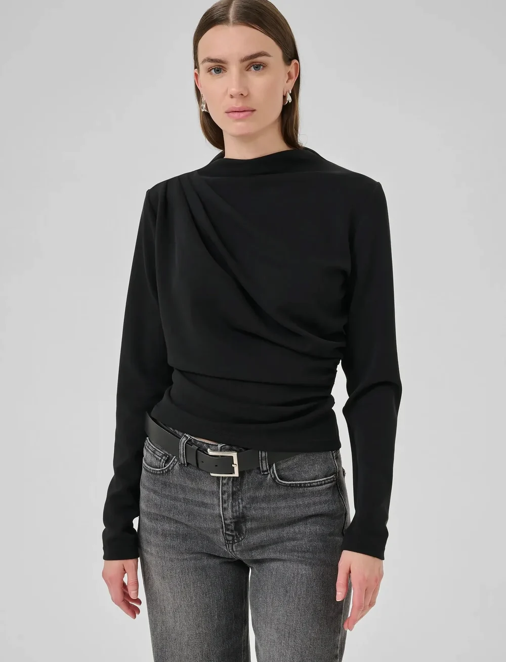 My Essential Wardrobe - HelleMW Blouse - langærmede bluser - black - 0