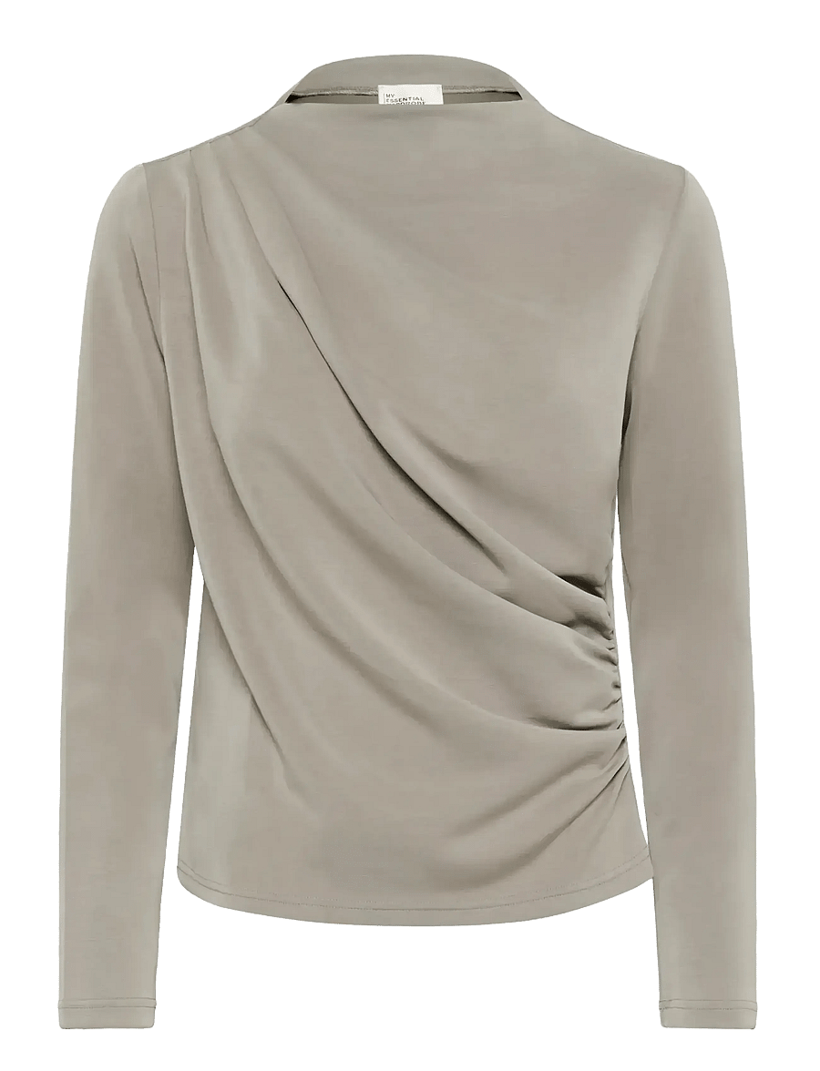 My Essential Wardrobe - HelleMW Blouse - långärmade blusar - moon mist - 1