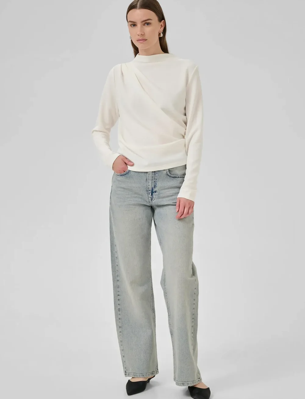 My Essential Wardrobe - HelleMW Blouse - langærmede bluser - snow white - 3