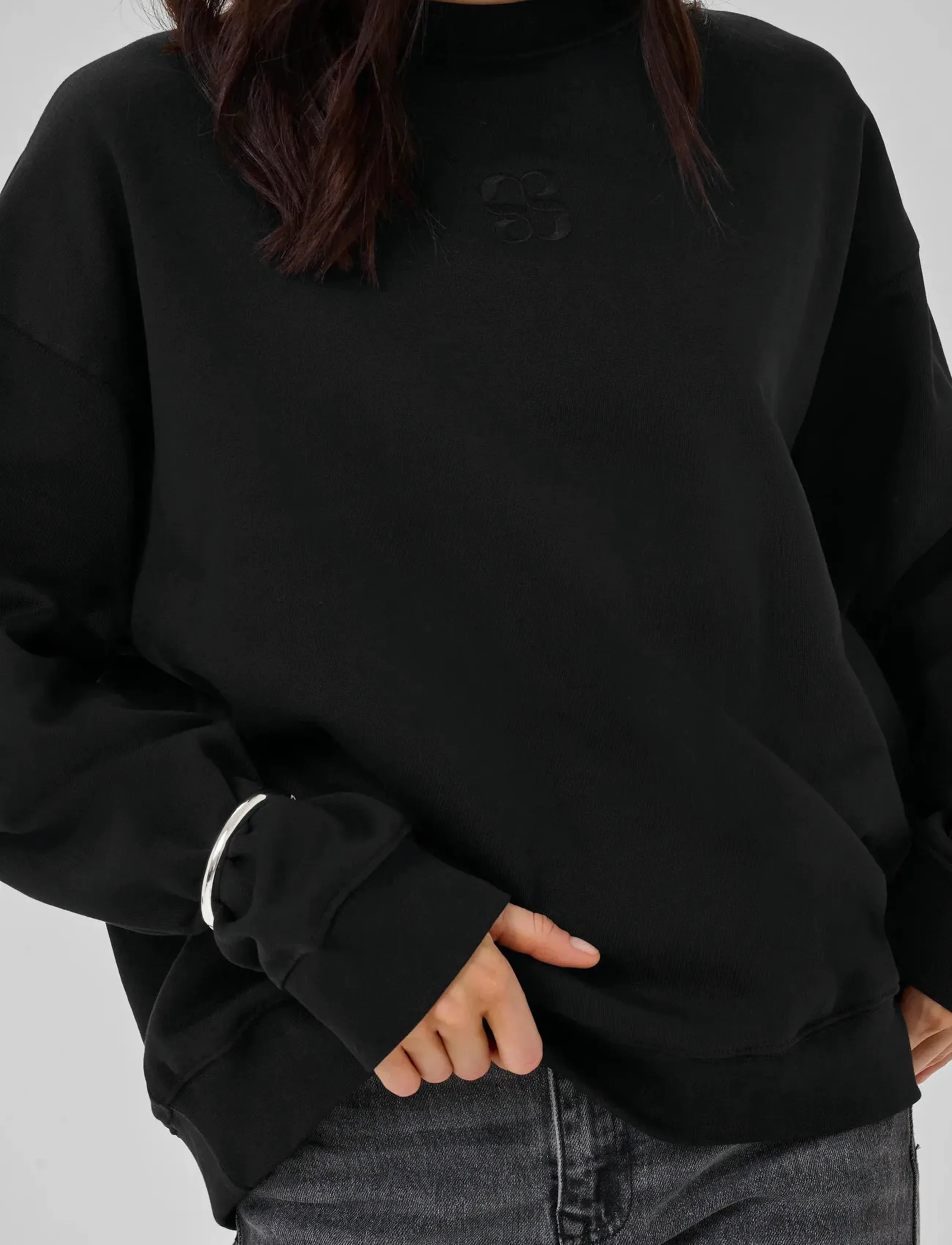 My Essential Wardrobe - DiegoMW Logo Emb. Sweat - kasdienis stilius - black - 5