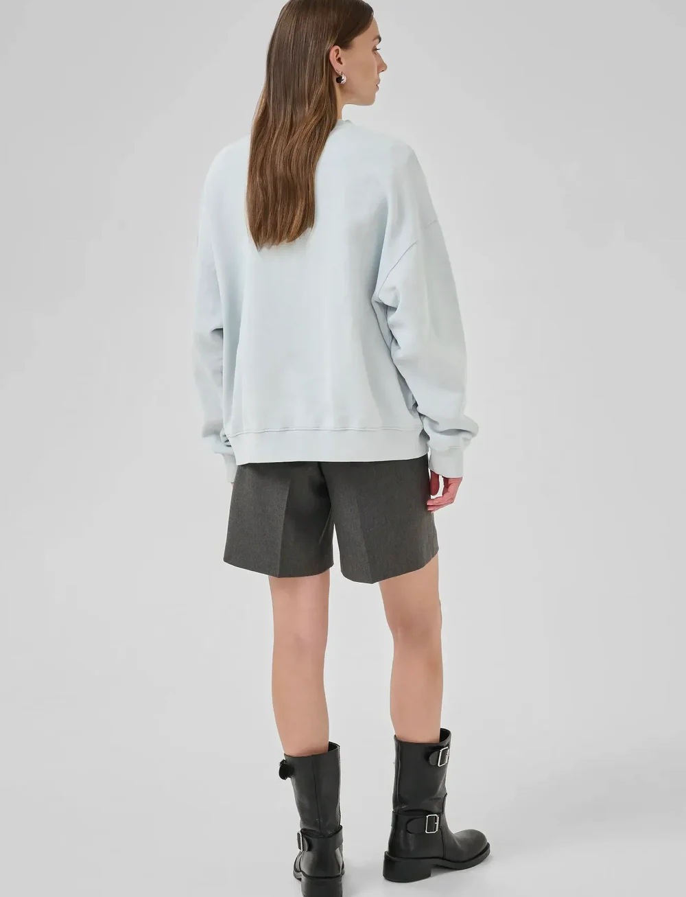 My Essential Wardrobe - DiegoMW Logo Emb. Sweat - vardagsstil - pearlblue random wash - 4