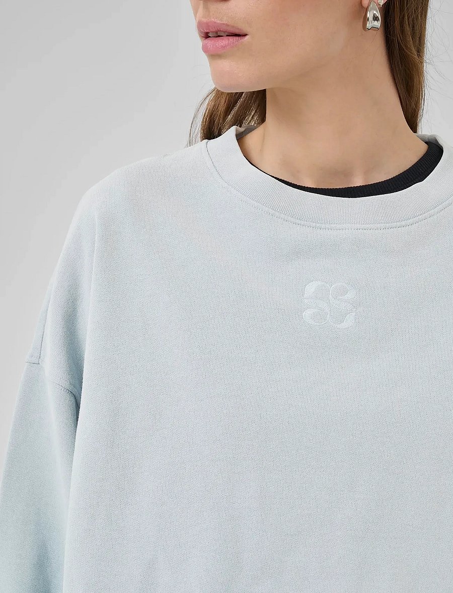 My Essential Wardrobe - DiegoMW Logo Emb. Sweat - everyday style - pearlblue random wash - 5