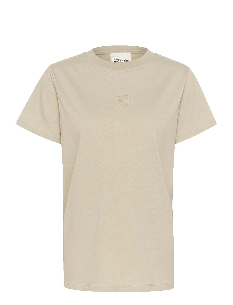 My Essential Wardrobe - SeattleMW Logo Emb. Tee - t-shirts - sandy green - 1