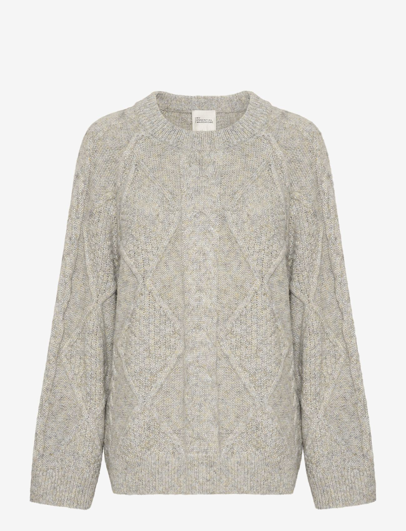 My Essential Wardrobe - VeraMW Knit Pullover - stickade tröjor - light grey glitter - 1