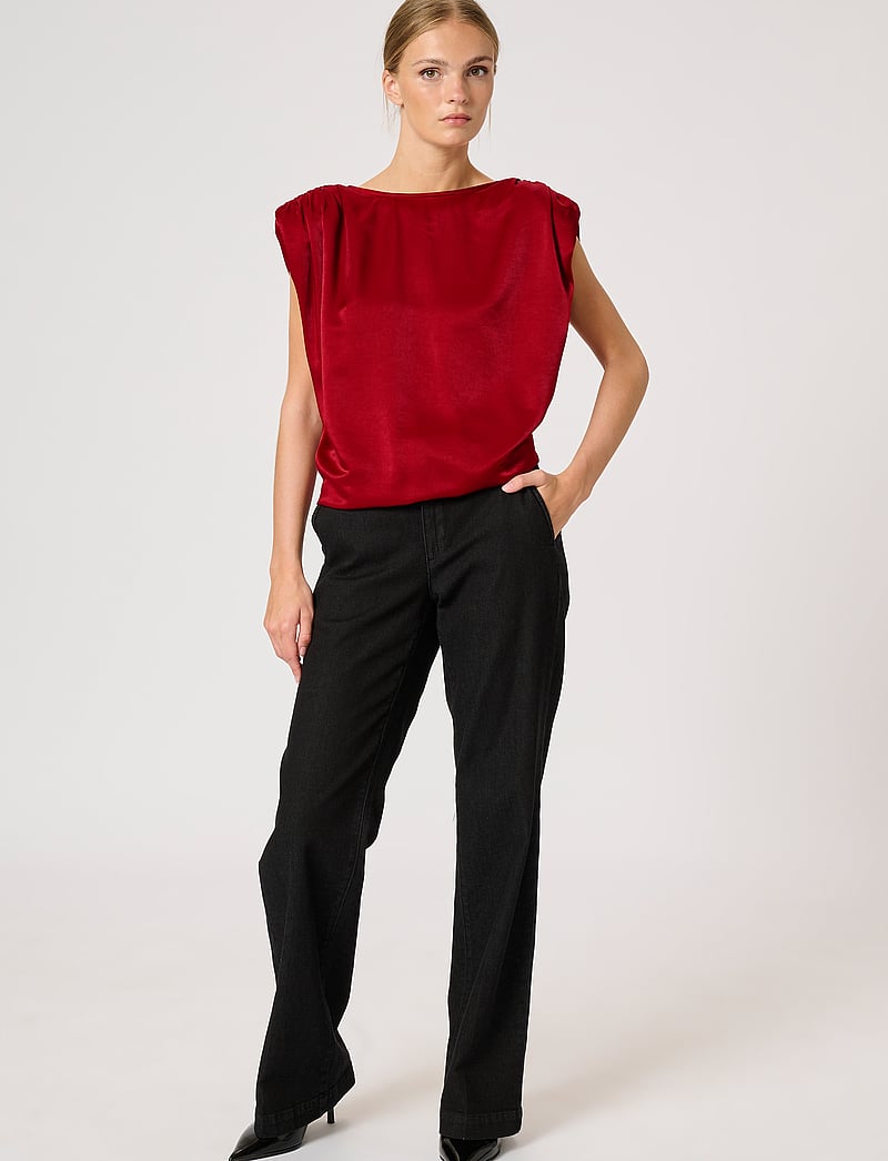 My Essential Wardrobe - EstelleMW Wrap Top - Ærmeløse bluser - burgundy red - 3