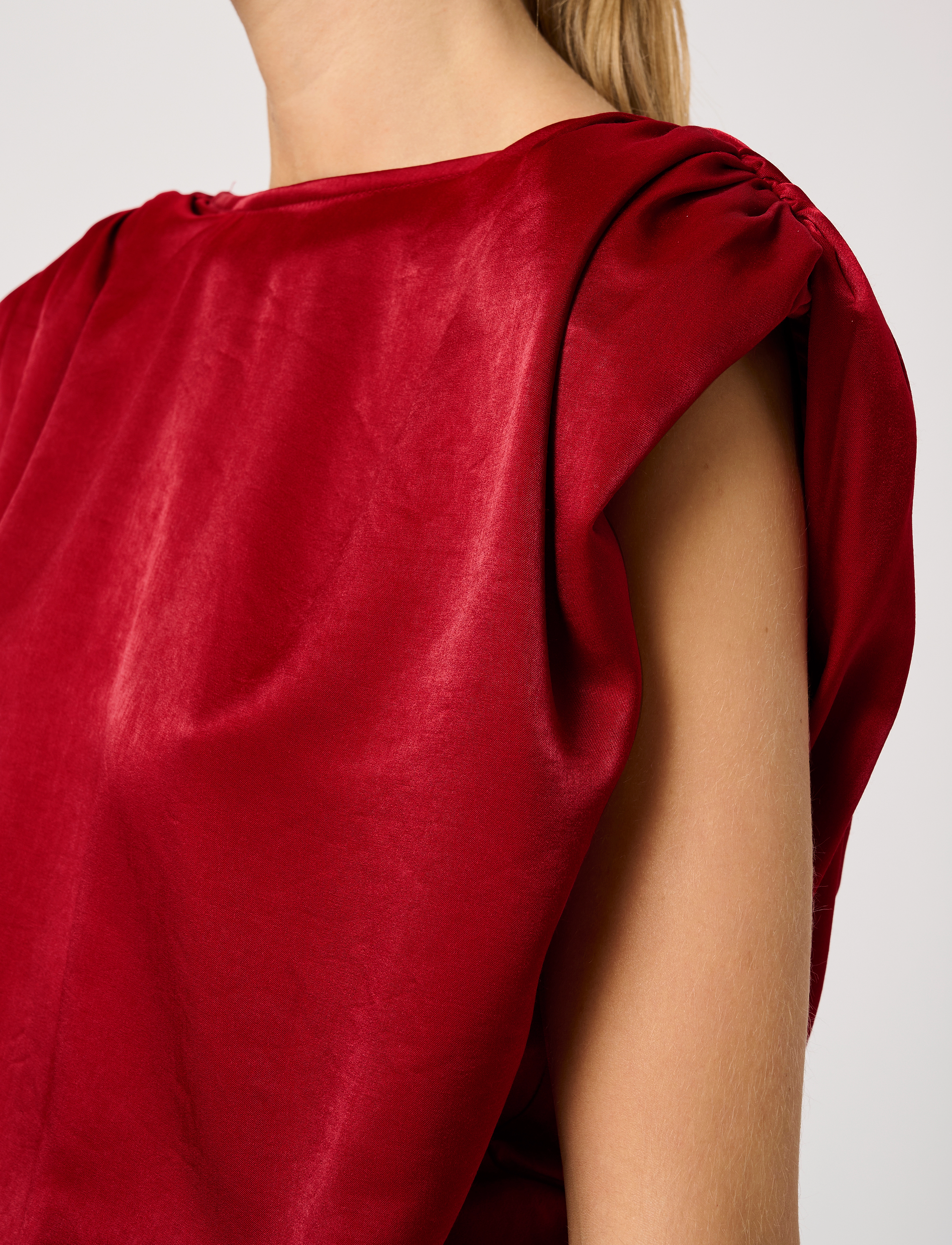 My Essential Wardrobe - EstelleMW Wrap Top - sleeveless blouses - burgundy red - 5