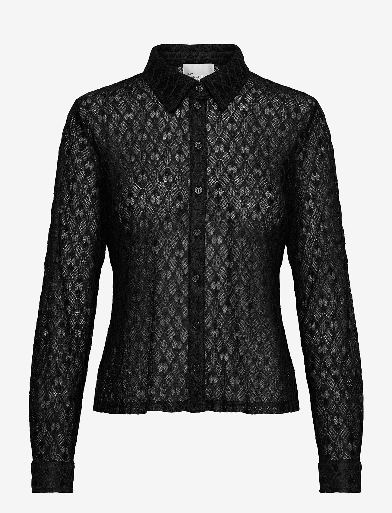 My Essential Wardrobe - ViolaMW Lace Shirt - långärmade skjortor - black - 1