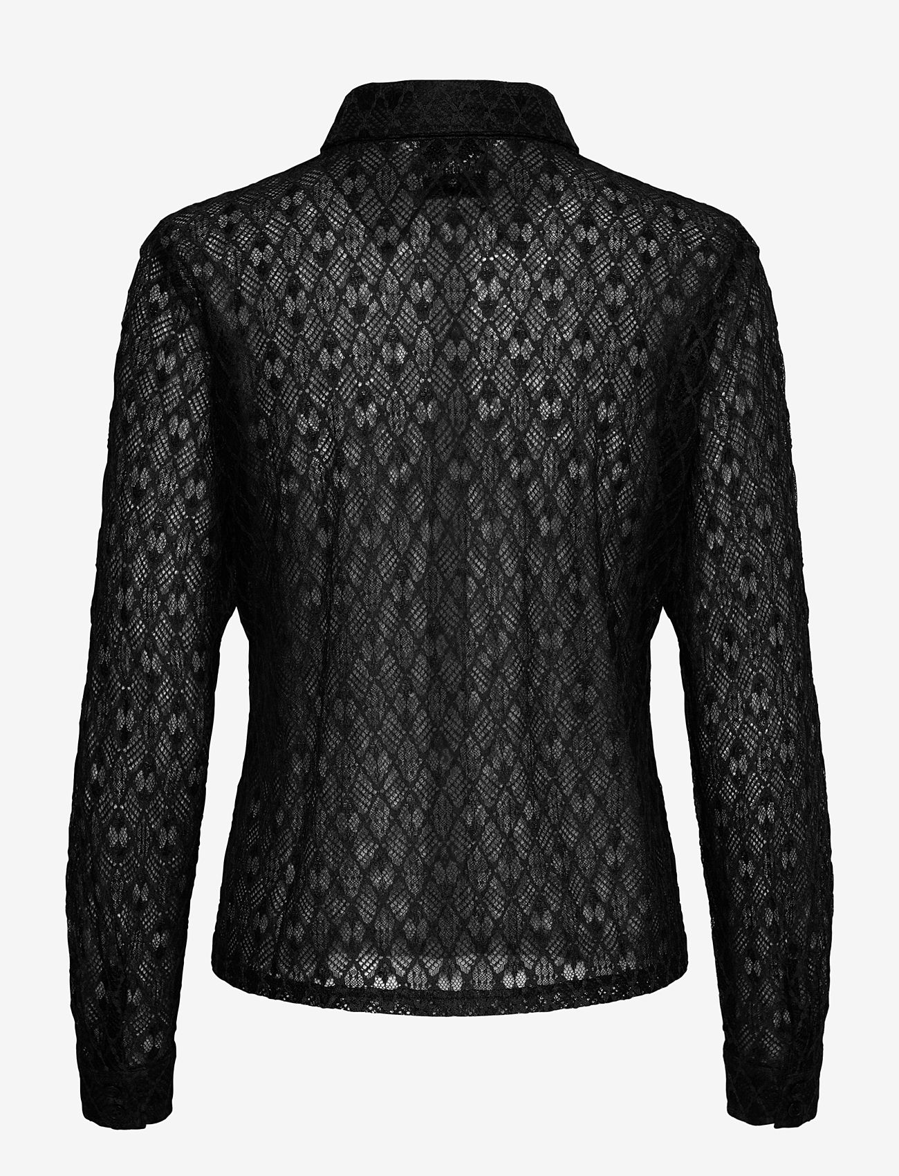 My Essential Wardrobe - ViolaMW Lace Shirt - långärmade skjortor - black - 2