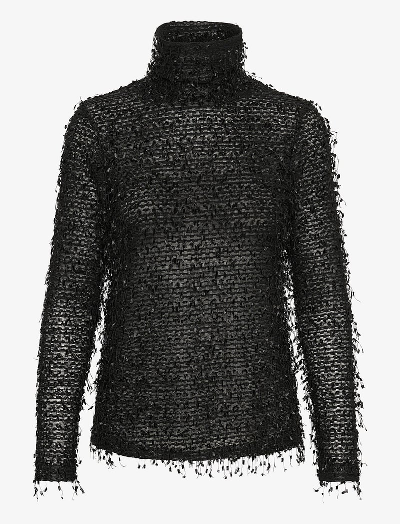 My Essential Wardrobe - SinoMW Rollneck Blouse - langärmlige blusen - black - 1