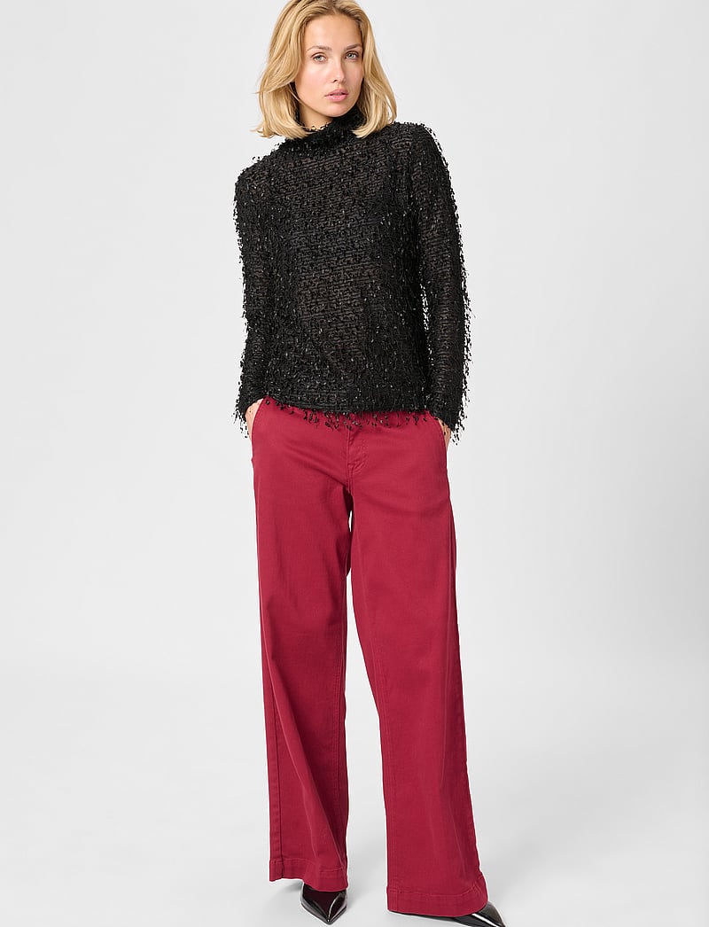 My Essential Wardrobe - SinoMW Rollneck Blouse - langärmlige blusen - black - 3