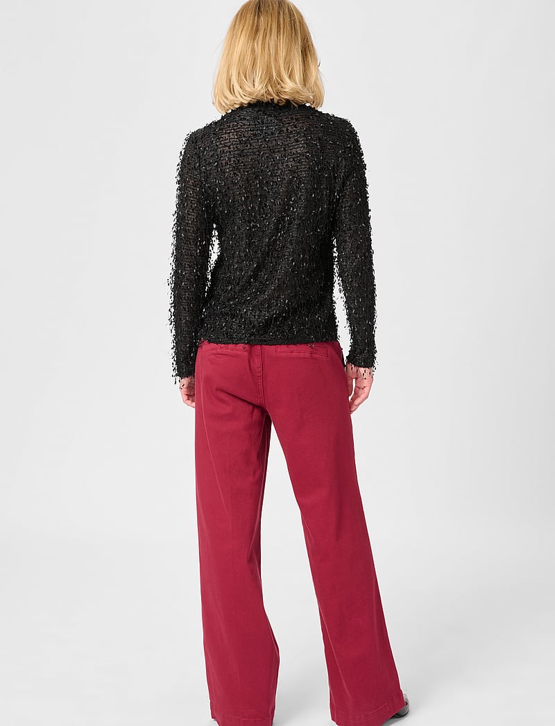 My Essential Wardrobe - SinoMW Rollneck Blouse - langärmlige blusen - black - 4