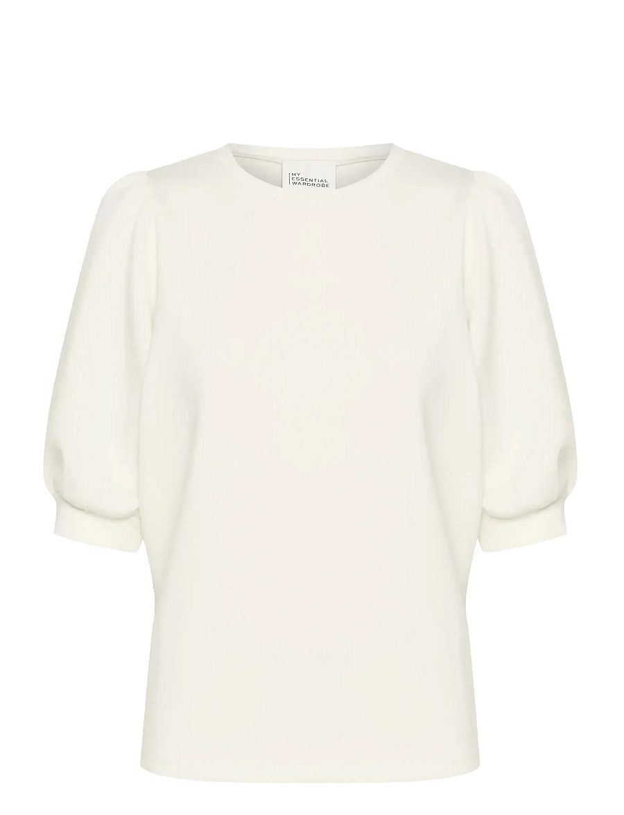 My Essential Wardrobe - ElMW Puff Round Neck Blouse - snow white - 1
