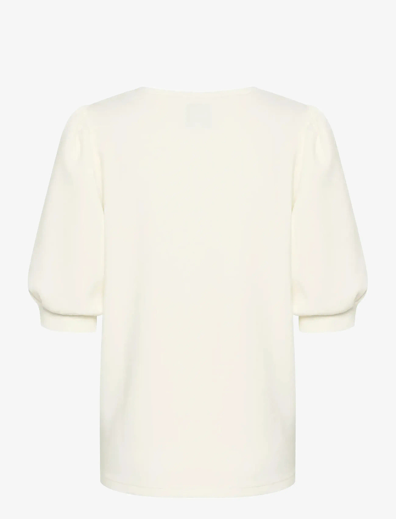 My Essential Wardrobe - ElMW Puff Round Neck Blouse - kortärmade blusar - snow white - 2