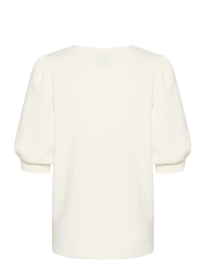 My Essential Wardrobe - ElMW Puff Round Neck Blouse - kortärmade blusar - snow white - 2