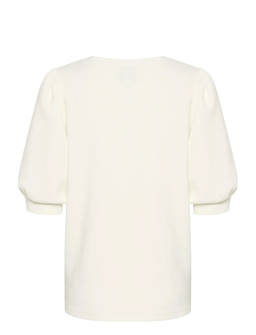 My Essential Wardrobe - ElMW Puff Round Neck Blouse - snow white - 2