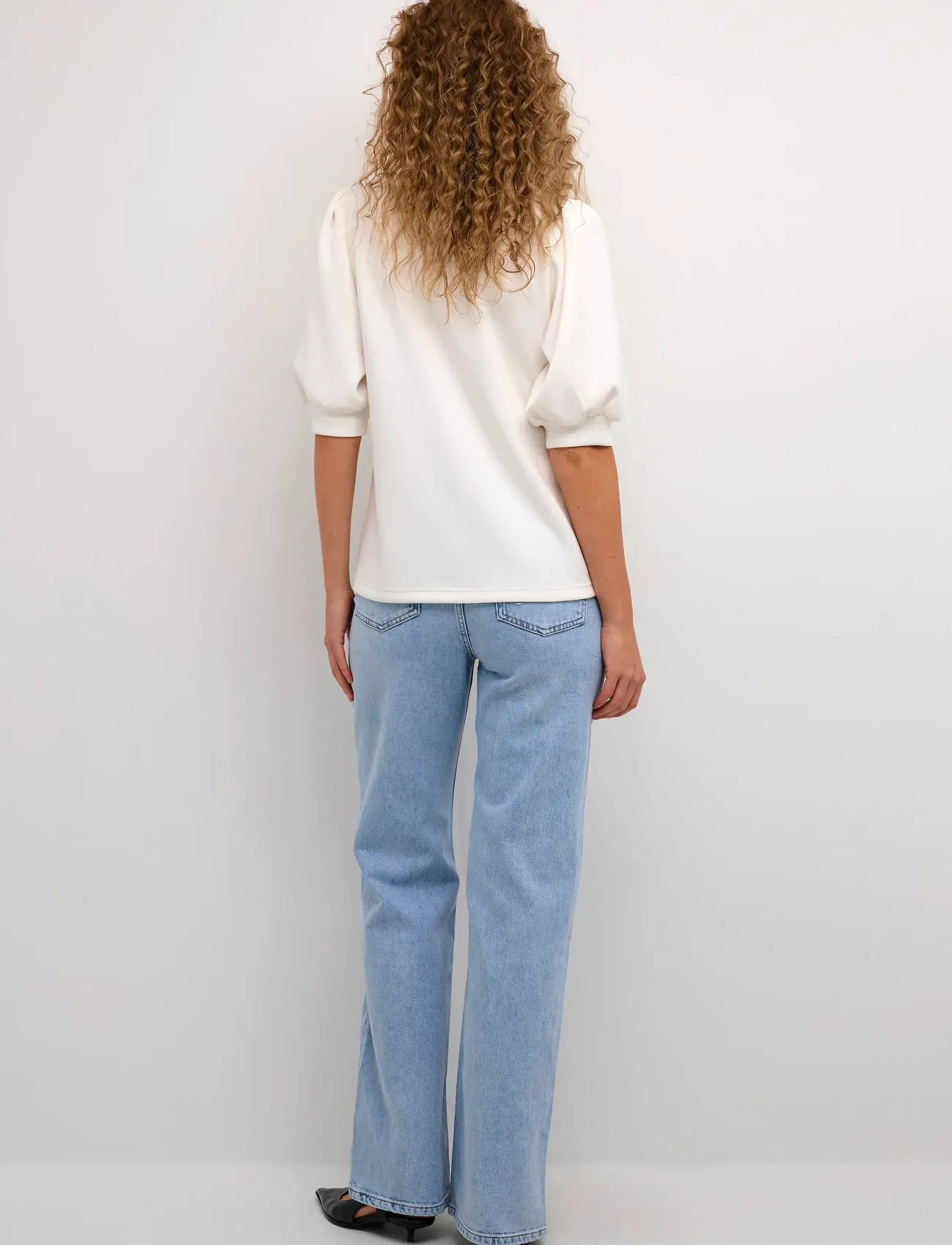 My Essential Wardrobe - ElMW Puff Round Neck Blouse - snow white - 4