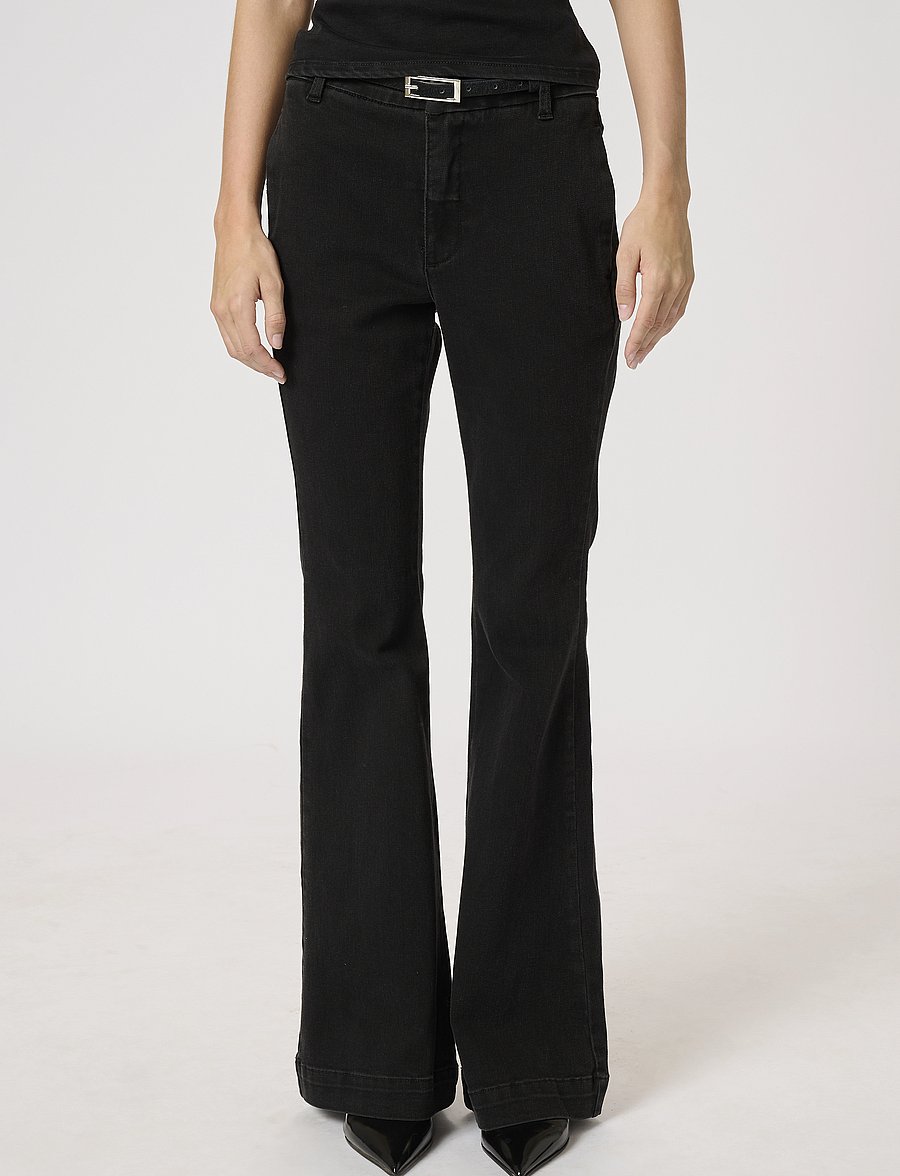 My Essential Wardrobe - Jeans Bootcut MWAyo 170 - alt laienevad teksad - black wash - 0