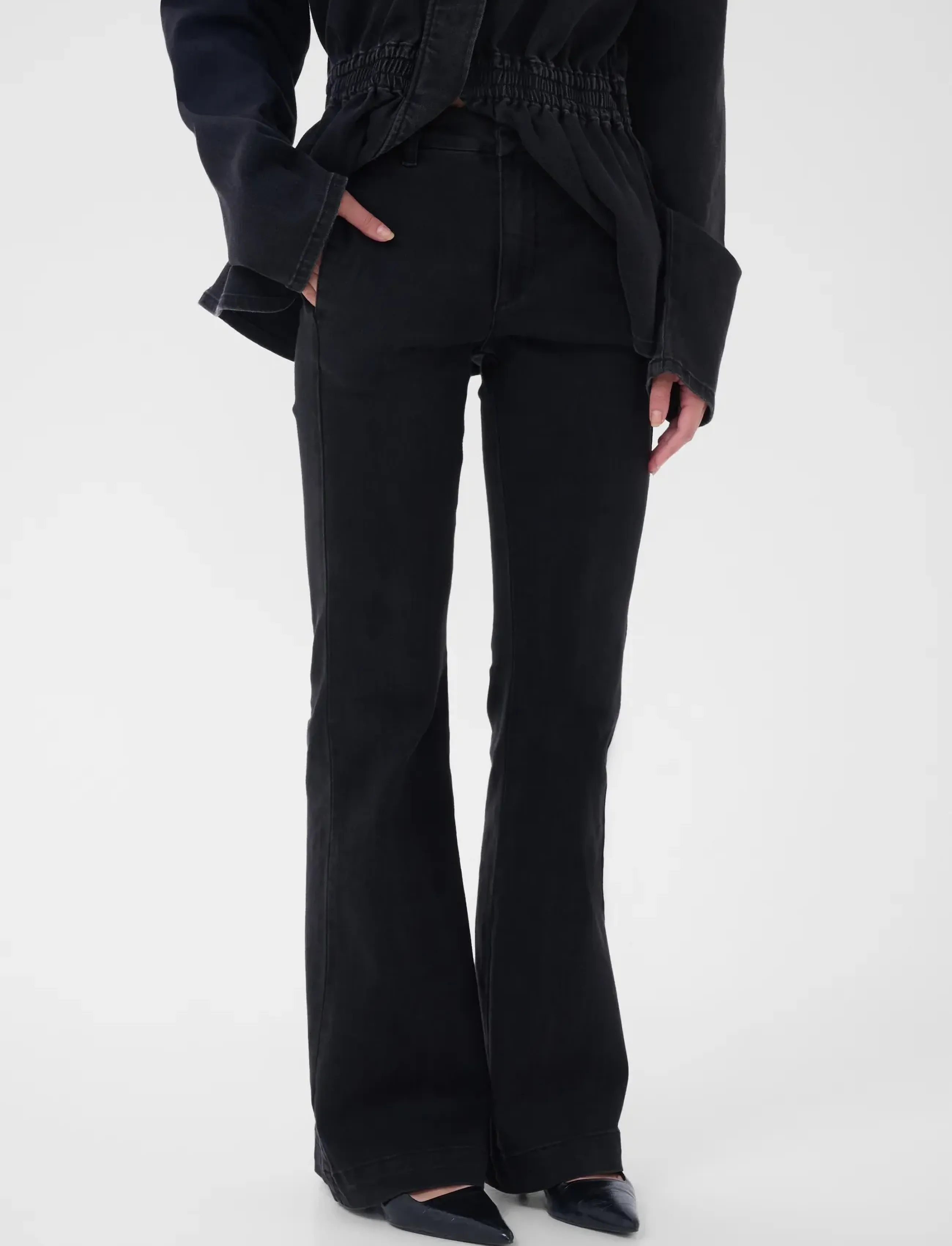 My Essential Wardrobe - Jeans Bootcut MWAyo 170 - alt laienevad teksad - black wash - 4