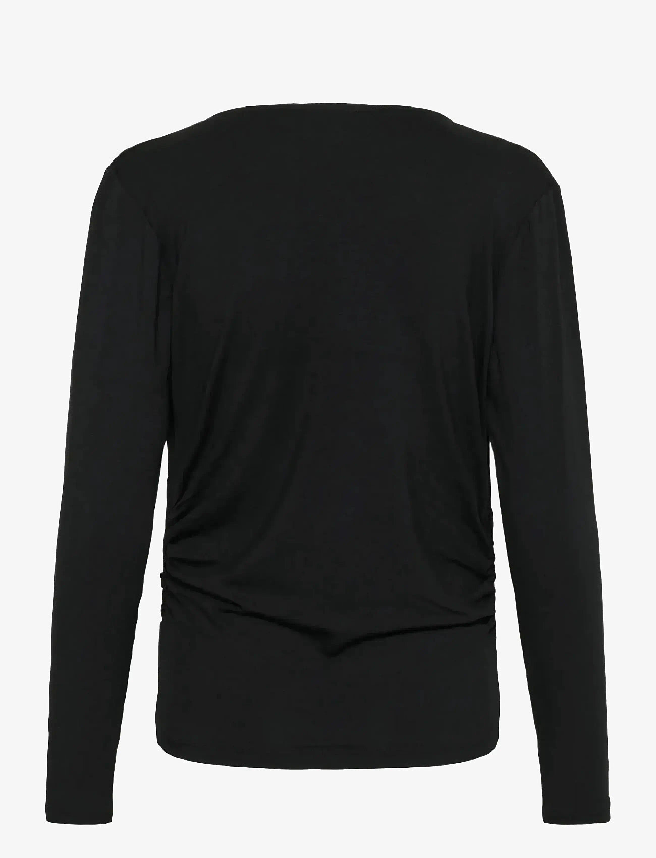 My Essential Wardrobe - VistaMW Waterfall Blouse - pitkähihaiset t-paidat - black - 2