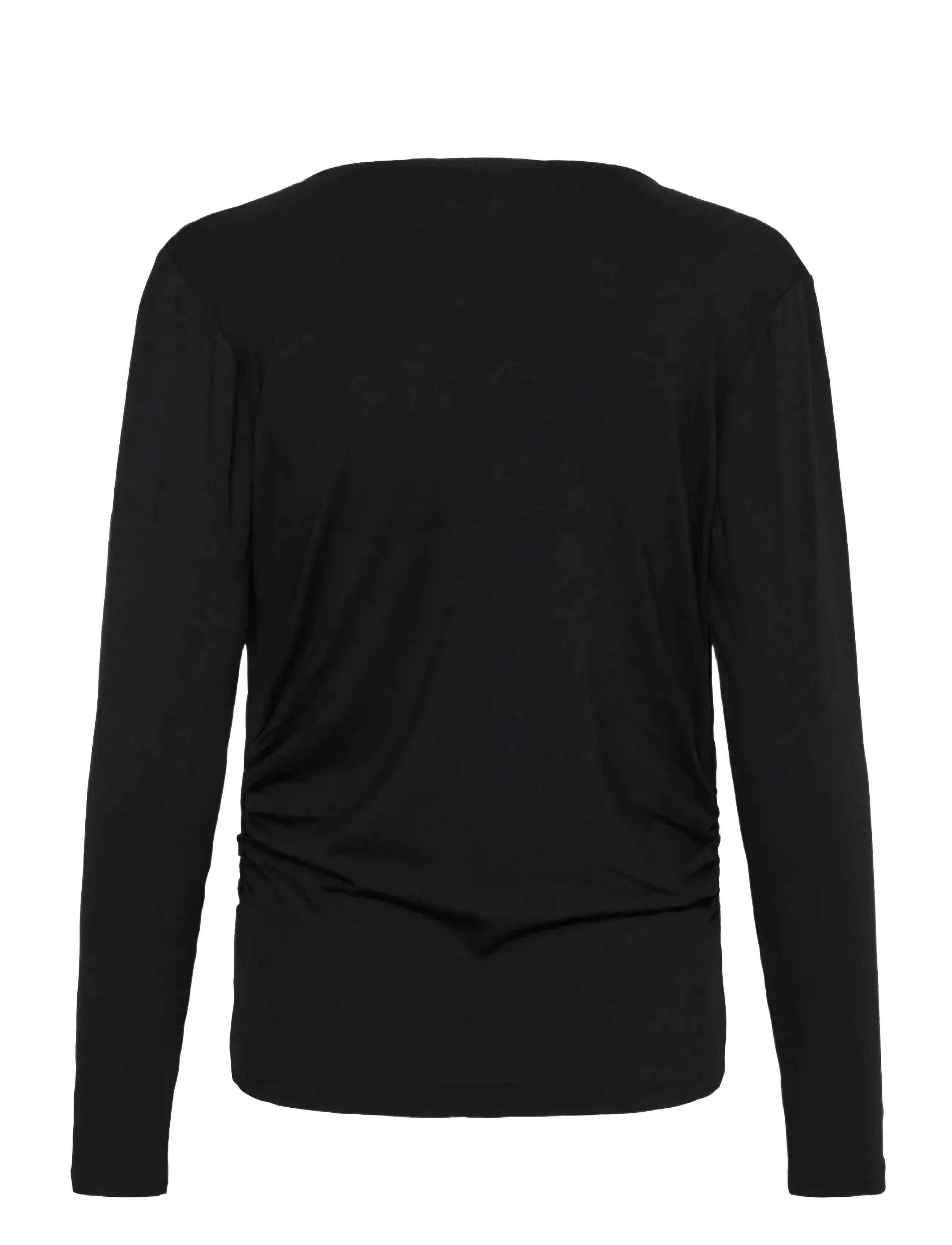My Essential Wardrobe - VistaMW Waterfall Blouse - langärmlige tops - black - 2
