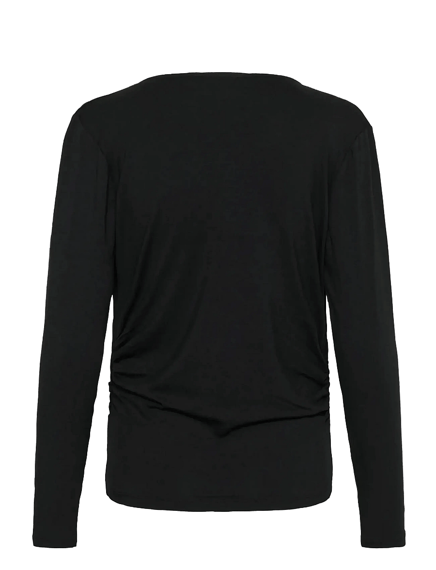 My Essential Wardrobe - VistaMW Waterfall Blouse - pikkade varrukatega topid - black - 2
