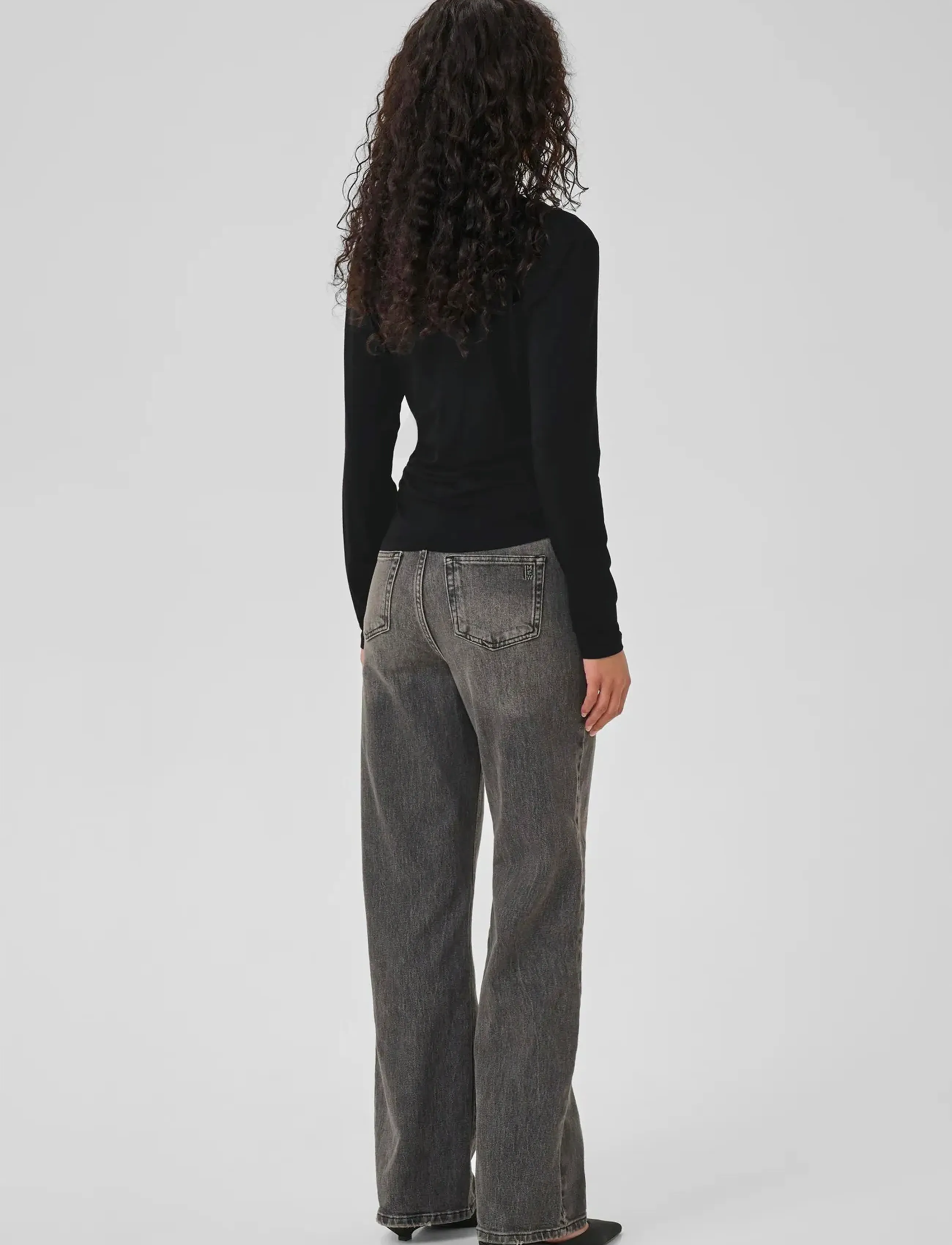 My Essential Wardrobe - VistaMW Waterfall Blouse - langärmlige tops - black - 4