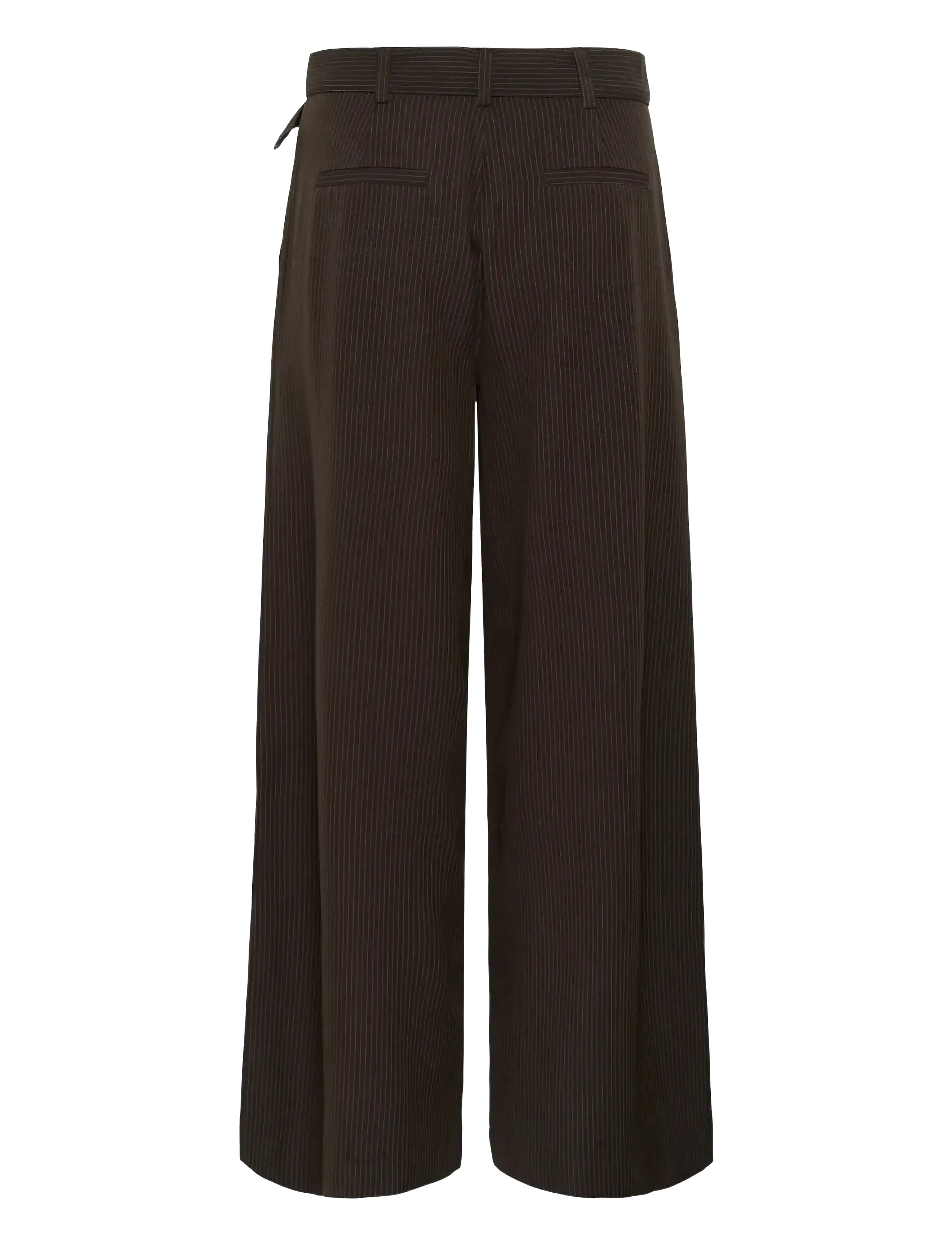 My Essential Wardrobe - VittaMW High Wide Pant - vida byxor - espresso w. stripe - 2