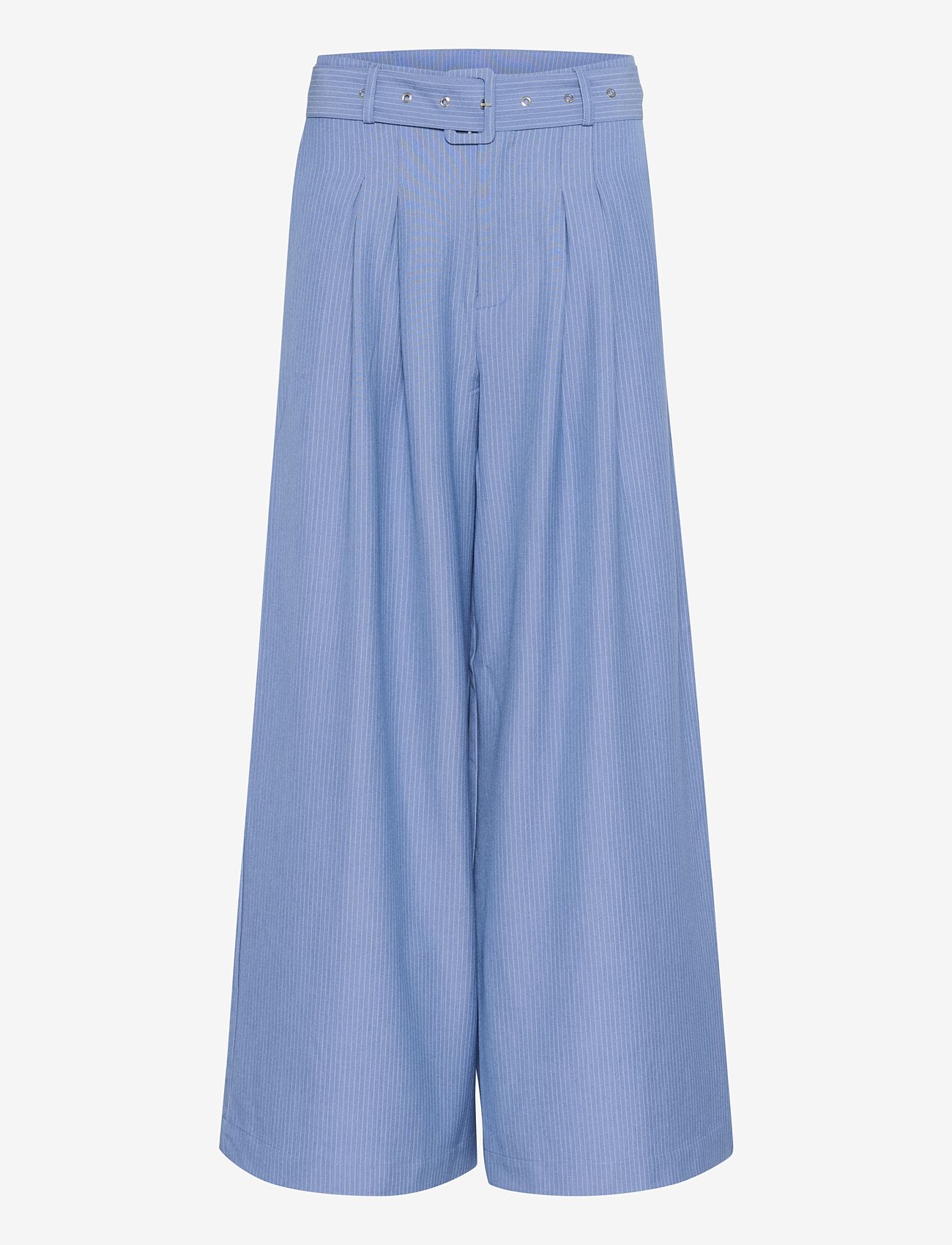 My Essential Wardrobe - VittaMW High Wide Pant - hosen mit weitem bein - skye blue w. stripe - 1