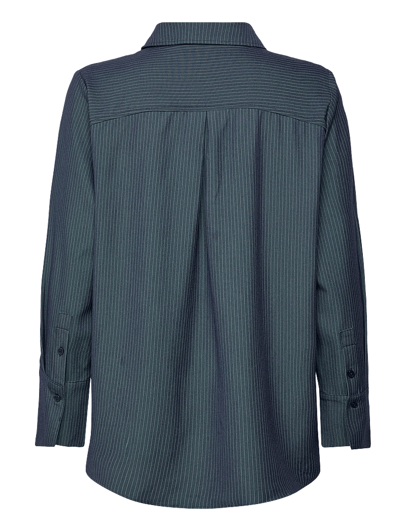 My Essential Wardrobe - VittaMW Shirt - langärmlige hemden - dark slate w. stripe - 2