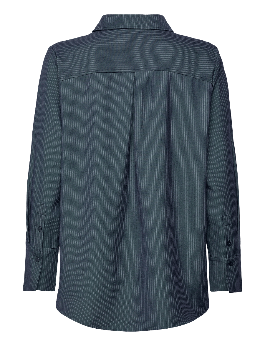 My Essential Wardrobe - VittaMW Shirt - langärmlige hemden - dark slate w. stripe - 2