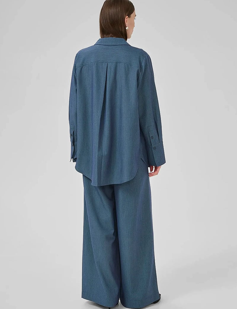 My Essential Wardrobe - VittaMW Shirt - langärmlige hemden - dark slate w. stripe - 4