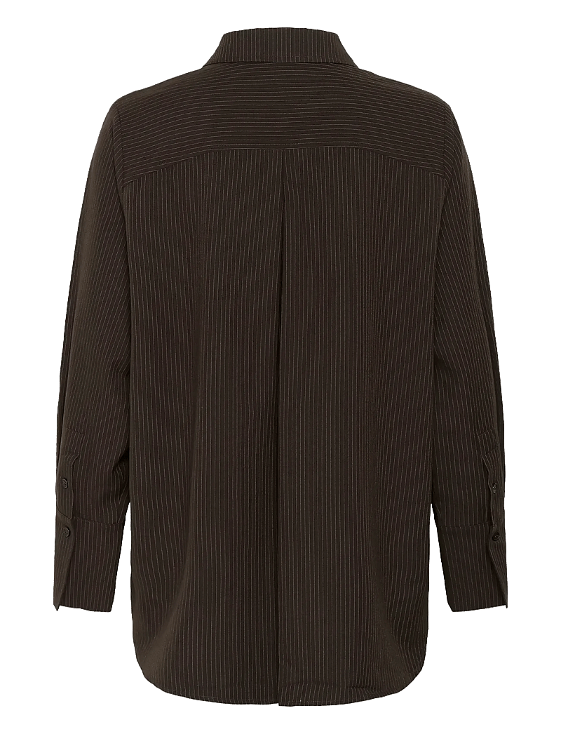 My Essential Wardrobe - VittaMW Shirt - langärmlige hemden - espresso w. stripe - 2