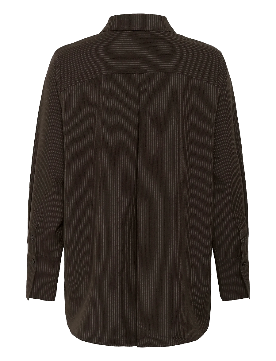 My Essential Wardrobe - VittaMW Shirt - langärmlige hemden - espresso w. stripe - 2
