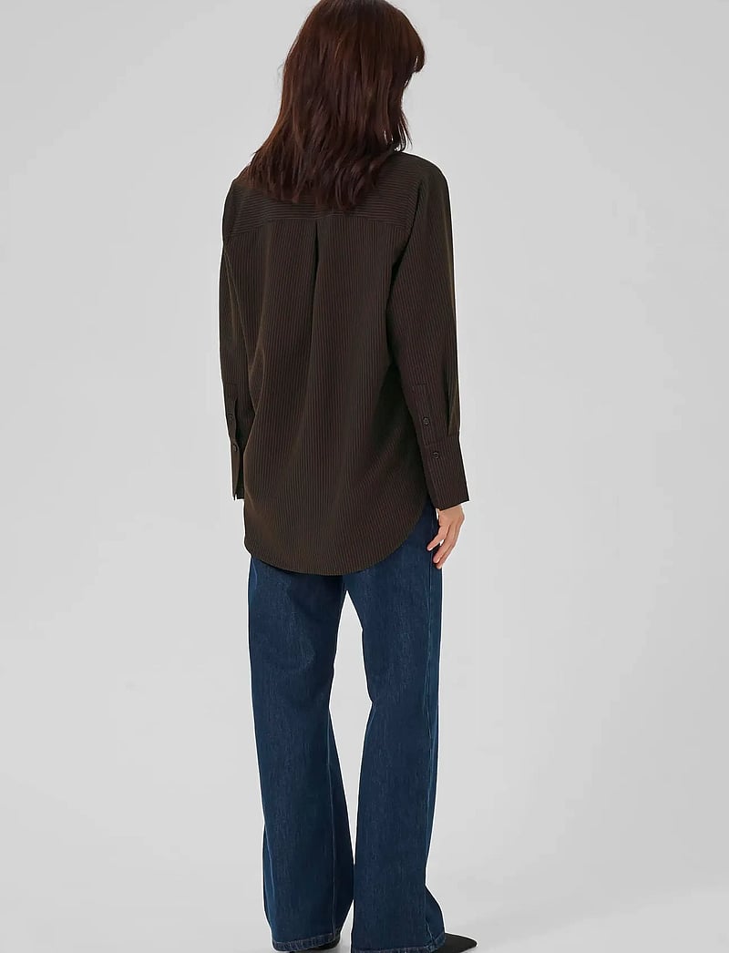 My Essential Wardrobe - VittaMW Shirt - langärmlige hemden - espresso w. stripe - 4