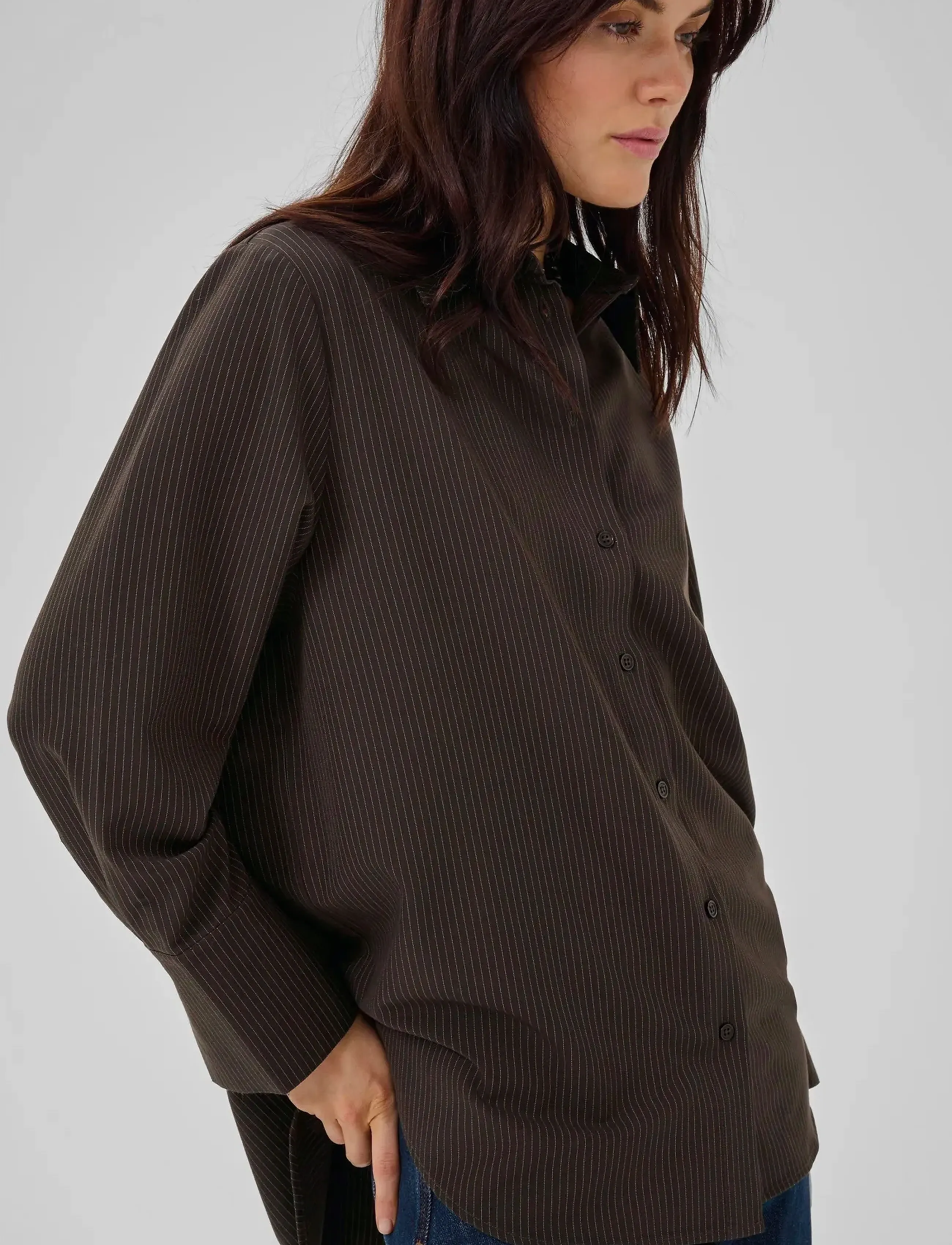 My Essential Wardrobe - VittaMW Shirt - långärmade skjortor - espresso w. stripe - 5