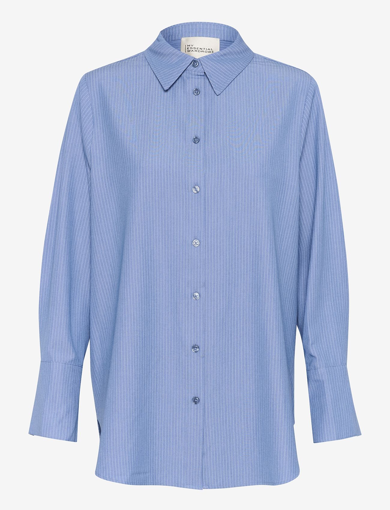 My Essential Wardrobe - VittaMW Shirt - langærmede skjorter - skye blue w. stripe - 1