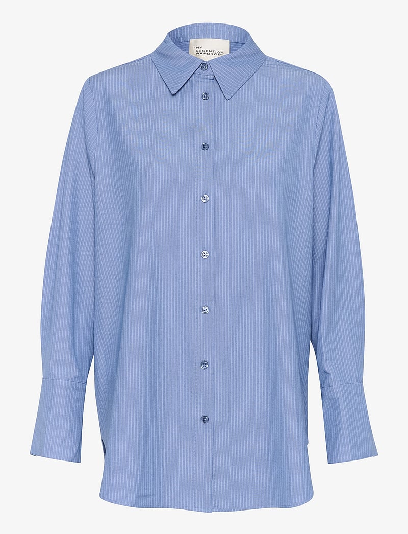 My Essential Wardrobe - VittaMW Shirt - langærmede skjorter - skye blue w. stripe - 1