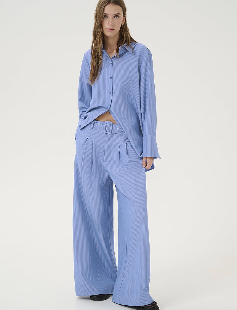 My Essential Wardrobe - VittaMW Shirt - langærmede skjorter - skye blue w. stripe - 3