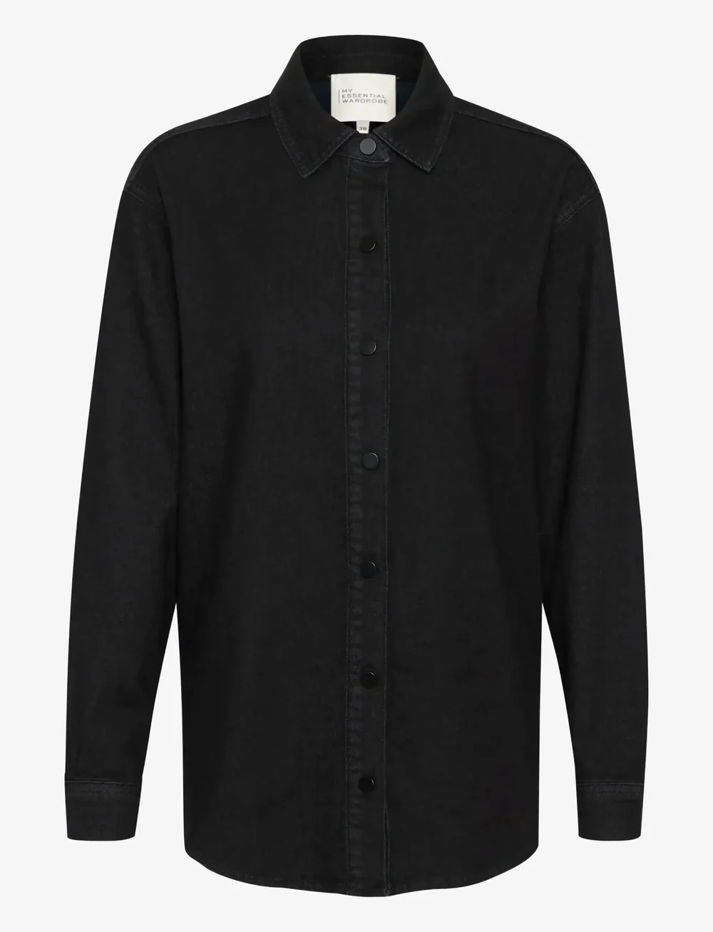 My Essential Wardrobe - LaraMW 115 Boxy Shirt - langærmede skjorter - black wash - 1