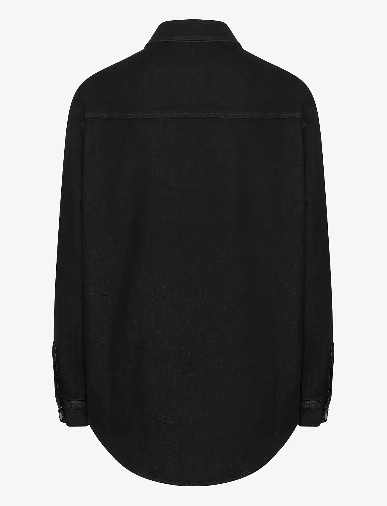 My Essential Wardrobe - LaraMW 115 Boxy Shirt - langærmede skjorter - black wash - 2