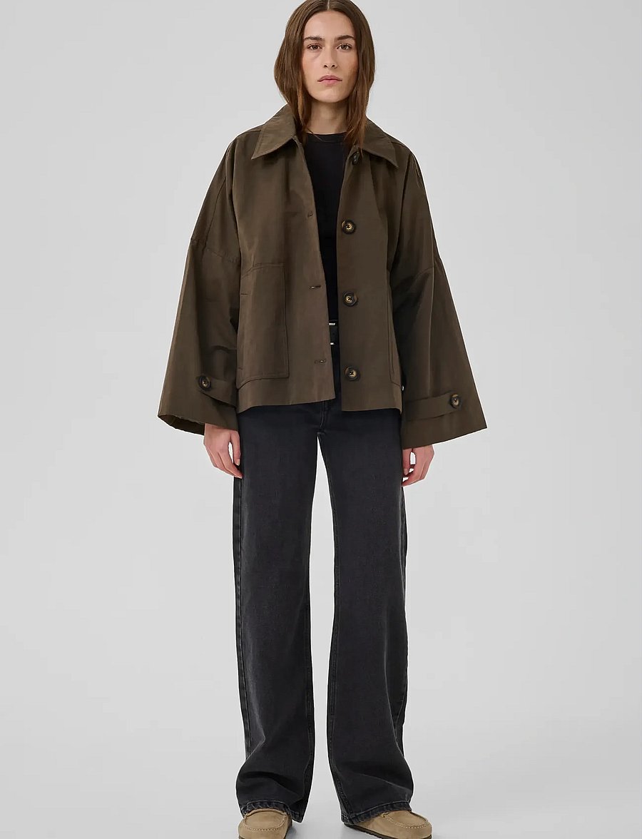 My Essential Wardrobe - LyonMW OS Short Jacket - spring jackets - major brown - 3