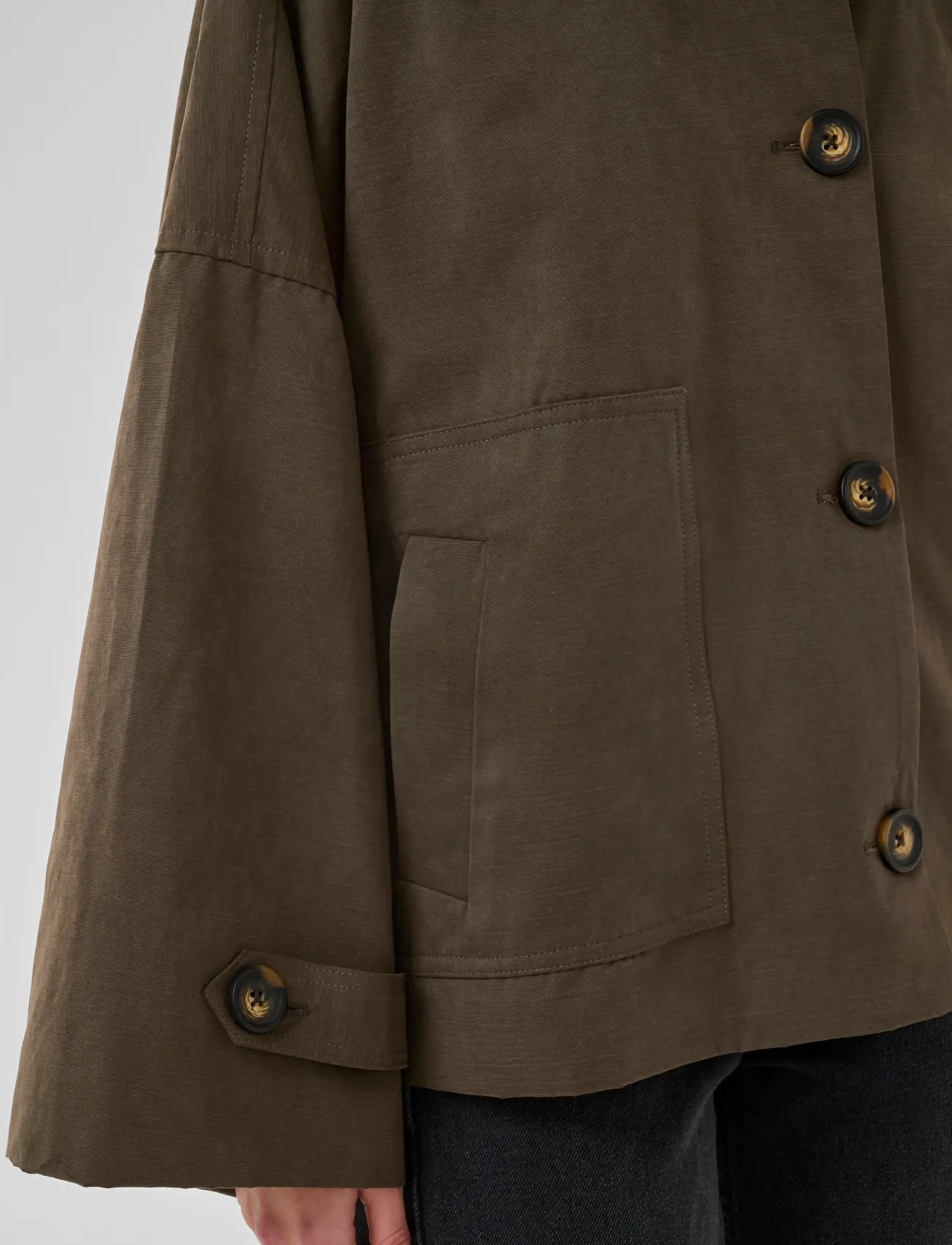 My Essential Wardrobe - LyonMW OS Short Jacket - spring jackets - major brown - 5